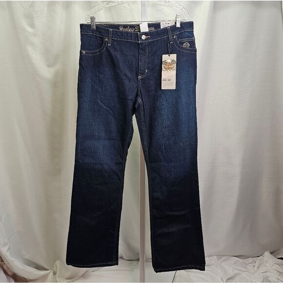 Harley-Davidson Boot Cut Embellished Mid Rise Jeans Size 14 - Picture 3 of 12